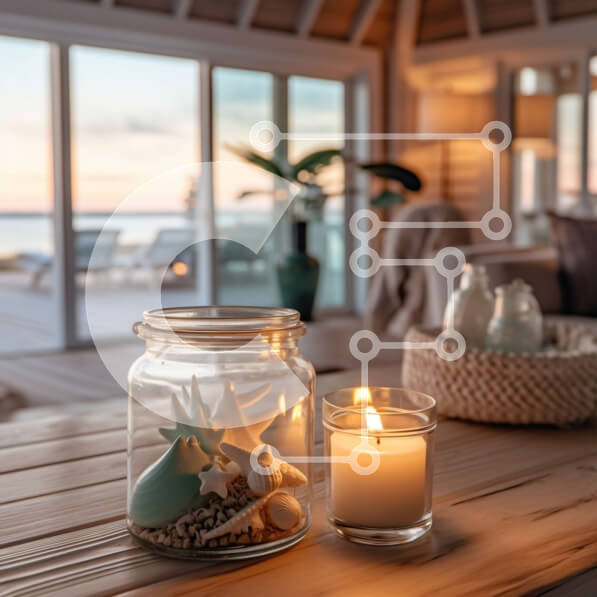 Intra Συλλεκτικό Ξύλινο Παζλ Plywood  4mm - Εκπληκτική θέα στο ηλιοβασίλεμα στον ωκεανό Σε Ξύλινο Κουτί - Διαστάσεις: 10x10 cm – 25 κομμάτια