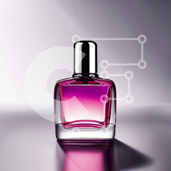 Σετ των 2 Intra Συλλεκτικό Ξύλινο Παζλ Plywood  4mm - Κομψό μπουκάλι αρώματος ροζ Chanel No. 5 σε γκρι φόντο Σε Ξύλινο Κουτί - Διαστάσεις: 10x10 cm – 25 κομμάτια