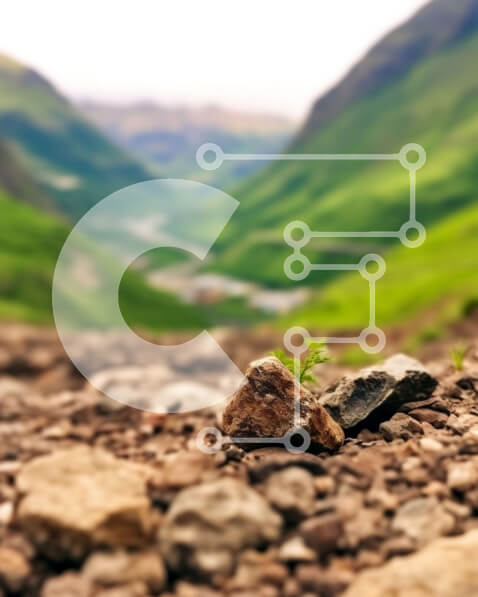 Intra Συλλεκτικό Ξύλινο Παζλ Plywood  4mm - Όμορφη θέα στο βουνό με έναν δρόμο με στροφές στο προσκήνιο Σε Ξύλινο Κουτί - Διαστάσεις Puzzle: 10x10 cm – 25 κομμάτια