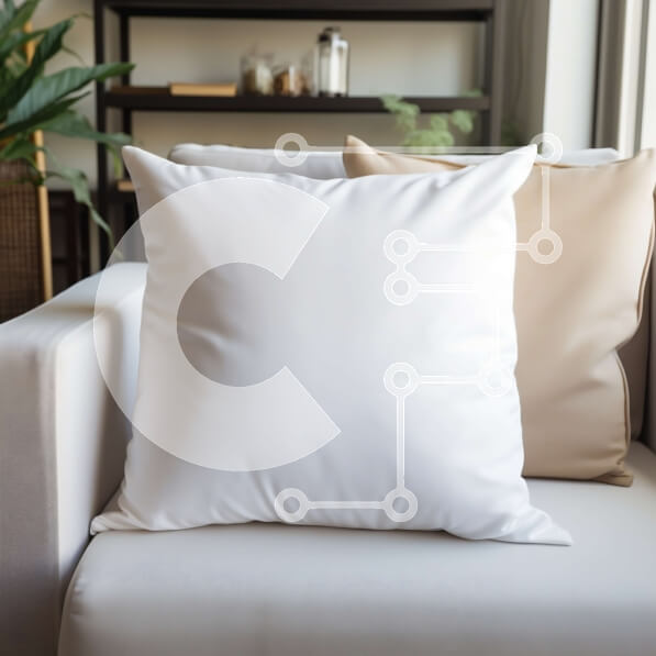 Intra Συλλεκτικό Ξύλινο Παζλ Plywood  4mm - Λευκό μαξιλάρι σε μπεζ καναπέ στο σαλόνι Σε Ξύλινο Κουτί - Διαστάσεις Puzzle: 10x10 cm – 25 κομμάτια