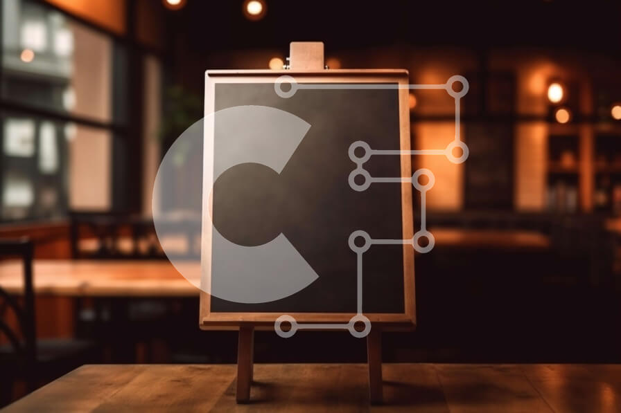 Intra Συλλεκτικό Ξύλινο Παζλ Plywood  4mm - Μαυροπίνακας με κιμωλία σε ζεστό περιβάλλον εστιατορίου Σε Ξύλινο Κουτί - Διαστάσεις Puzzle: 10x10 cm – 25 κομμάτια