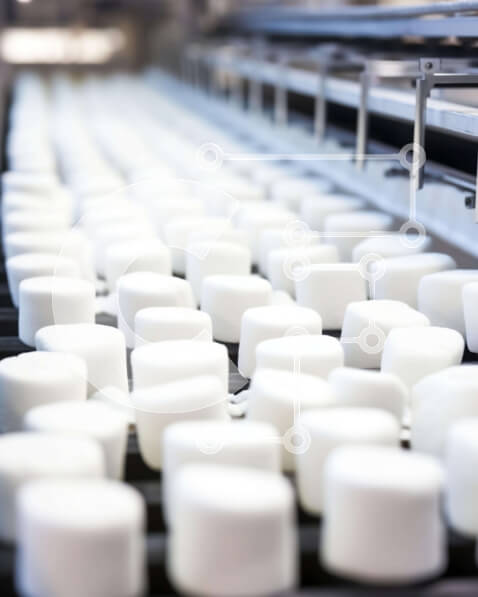 Σετ των 2 Intra Συλλεκτικό Ξύλινο Παζλ Plywood  4mm - Γραμμή Marshmallows στη ζώνη μεταφοράς Σε Ξύλινο Κουτί - Διαστάσεις: 10x10 cm – 25 κομμάτια