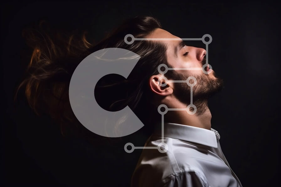 Intra Συλλεκτικό Ξύλινο Παζλ Plywood  4mm - Εκπληκτικό ασπρόμαυρο πορτρέτο ενός άνδρα με μακριά μαλλιά και γένια Σε Ξύλινο Κουτί - Διαστάσεις Puzzle: 10x10 cm – 25 κομμάτια