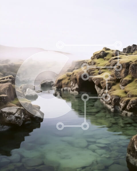 Intra Συλλεκτικό Ξύλινο Παζλ Plywood  4mm - Γραφικό μικρό ποτάμι σε βραχώδες φαράγγι με κρυστάλλινα νερά Σε Ξύλινο Κουτί - Διαστάσεις: 10x10 cm – 25 κομμάτια