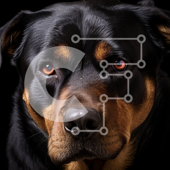 Intra Συλλεκτικό Ξύλινο Παζλ Plywood  4mm - Κοντινό πλάνο του προσώπου ενός σκύλου Σε Ξύλινο Κουτί - Διαστάσεις: 10x10 cm – 25 κομμάτια