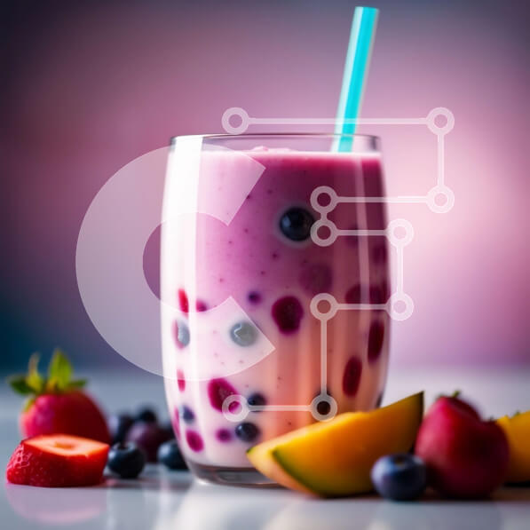 Σετ των 2 Intra Συλλεκτικό Ξύλινο Παζλ Plywood  4mm - Δροσιστικό τσάι με φούσκα με φρέσκα φρούτα Σε Ξύλινο Κουτί - Διαστάσεις: 10x10 cm – 25 κομμάτια