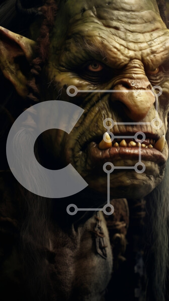 Intra Συλλεκτικό Ξύλινο Παζλ Plywood  4mm - Καλικάντζαρο με στέμμα και επιτελείο σε κοντινό πλάνο Σε Ξύλινο Κουτί - Διαστάσεις Puzzle: 10x10 cm – 25 κομμάτια