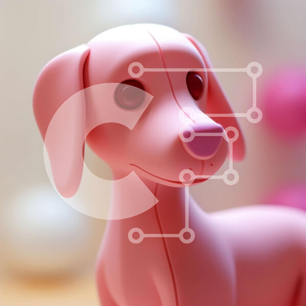 Intra Συλλεκτικό Ξύλινο Παζλ Plywood  4mm - Ροζ-παιχνιδόσκυλο με πολύχρωμα μπαλόνια Σε Ξύλινο Κουτί - Διαστάσεις: 10x10 cm – 25 κομμάτια