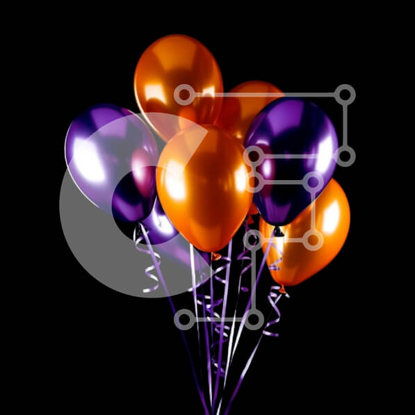 Intra Συλλεκτικό Ξύλινο Παζλ Plywood  4mm - Πολύχρωμα μπαλόνια που επιπλέουν σε μαύρο φόντο Σε Ξύλινο Κουτί - Διαστάσεις Puzzle: 10x10 cm – 25 κομμάτια