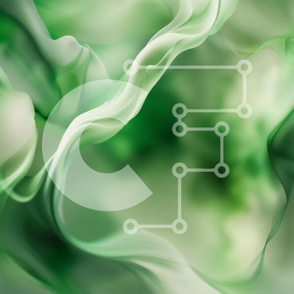 Intra Συλλεκτικό Ξύλινο Παζλ Plywood  4mm - Πράσινο αφηρημένο φόντο με στροβιλιζόμενα μοτίβα Σε Ξύλινο Κουτί - Διαστάσεις Puzzle: 10x10 cm – 25 κομμάτια