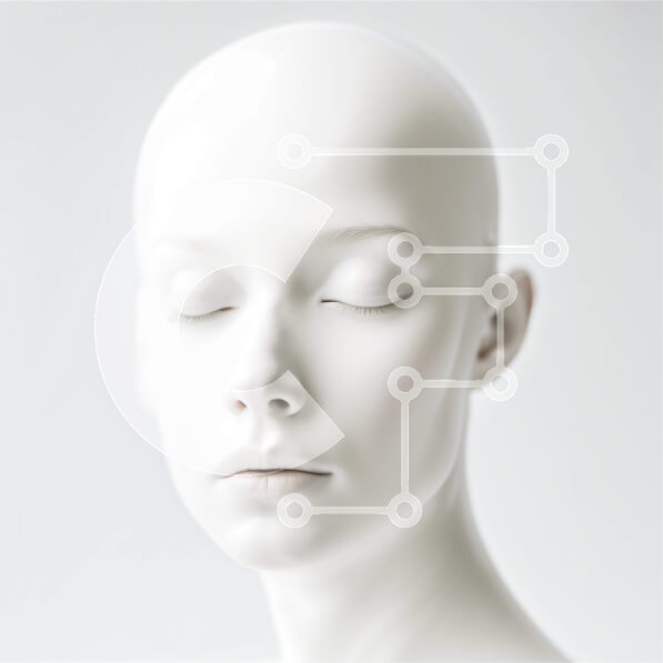 Σετ των 2 Intra Συλλεκτικό Ξύλινο Παζλ Plywood  4mm - Μινιμαλιστική κεφαλή λευκού μανεκέν για επίδειξη ή σχέδιο Σε Ξύλινο Κουτί - Διαστάσεις: 10x10 cm – 25 κομμάτια