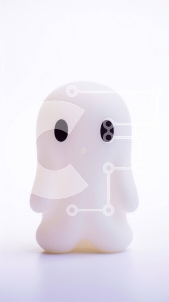 Intra Συλλεκτικό Ξύλινο Παζλ Plywood  4mm - Φως σε σχήμα φαντάσματος σε λευκό φόντο Σε Ξύλινο Κουτί - Διαστάσεις Puzzle: 10x10 cm – 25 κομμάτια