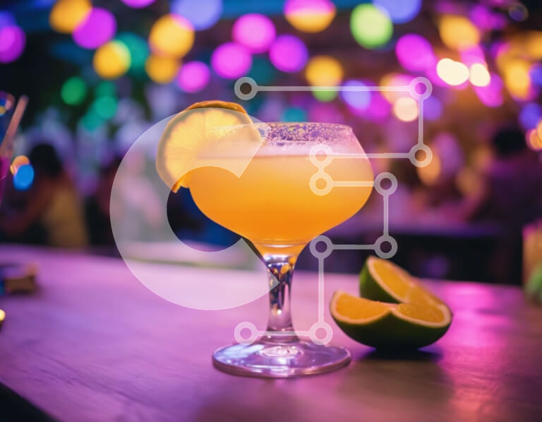 Σετ των 2 Intra Συλλεκτικό Ξύλινο Παζλ Plywood  4mm - Ποτήρι κοκτέιλ με πορτοκαλοκίτρινο ρόφημα και γαρνιτούρα με λεμόνι Σε Ξύλινο Κουτί - Διαστάσεις: 10x10 cm – 25 κομμάτια