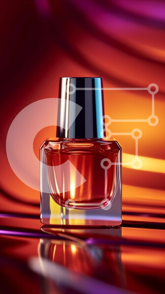 Intra Συλλεκτικό Ξύλινο Παζλ Plywood  4mm - Αφηρημένο υπόβαθρο με το μπουκάλι αρώματος Σε Ξύλινο Κουτί - Διαστάσεις Puzzle: 10x10 cm – 25 κομμάτια