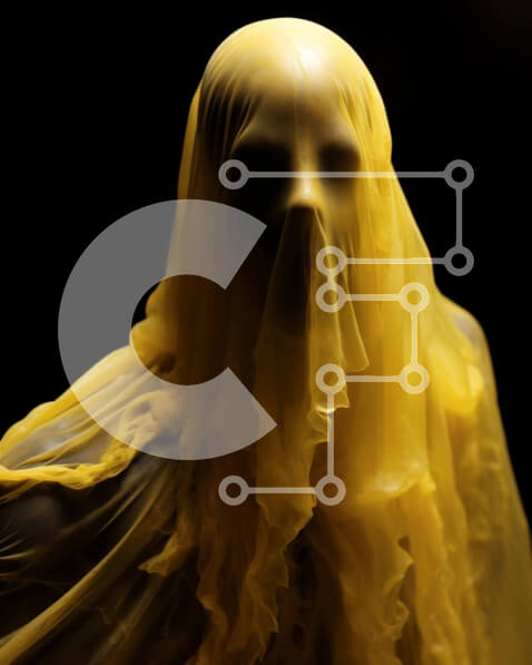 Intra Συλλεκτικό Ξύλινο Παζλ Plywood  4mm - Κίτρινο φόρεμα μανεκέν με τρομακτικά vibes Σε Ξύλινο Κουτί - Διαστάσεις Puzzle: 10x10 cm – 25 κομμάτια