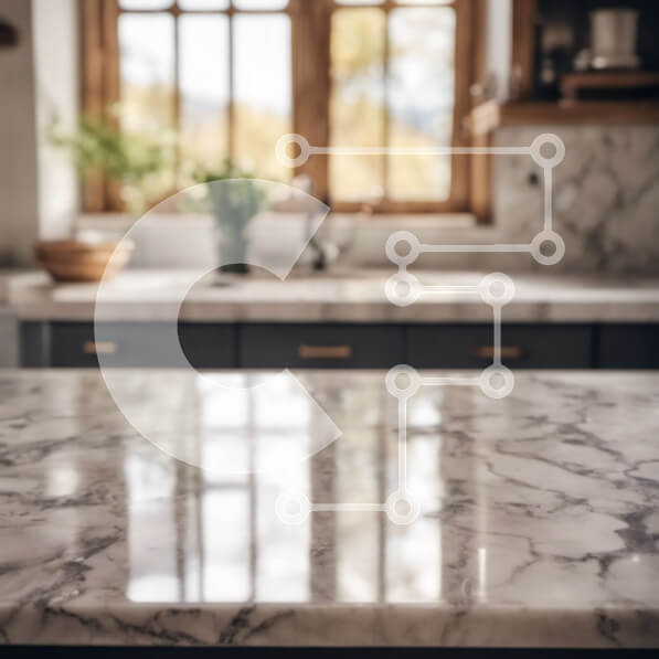 Intra Συλλεκτικό Ξύλινο Παζλ Plywood  4mm - Μαρμάρινος πάγκος κουζίνας με φρέσκα λουλούδια Σε Ξύλινο Κουτί - Διαστάσεις Puzzle: 10x10 cm – 25 κομμάτια