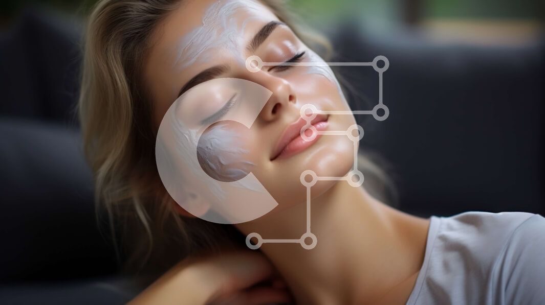 Intra Συλλεκτικό Ξύλινο Παζλ Plywood  4mm - Χαλαρωτική στιγμή ομορφιάς: Γυναίκα με λευκή μάσκα προσώπου και ξανθά μαλλιά Σε Ξύλινο Κουτί - Διαστάσεις Puzzle: 10x10 cm – 25 κομμάτια