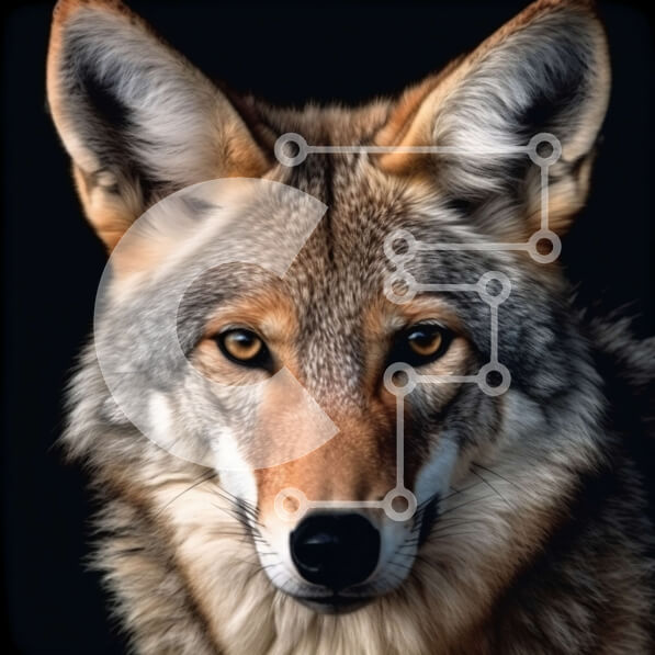 Intra Συλλεκτικό Ξύλινο Παζλ Plywood  4mm - Όμορφη κοντινή εικόνα του προσώπου ενός κογιότ Σε Ξύλινο Κουτί - Διαστάσεις: 10x10 cm – 25 κομμάτια