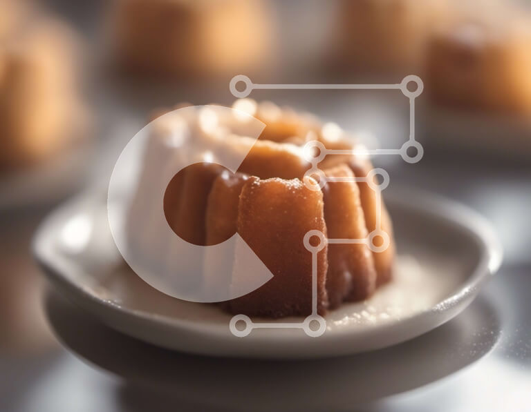 Σετ των 2 Intra Συλλεκτικό Ξύλινο Παζλ Plywood  4mm - Κέικ Bundt στο άσπρο πιάτο Σε Ξύλινο Κουτί - Διαστάσεις: 10x10 cm – 25 κομμάτια