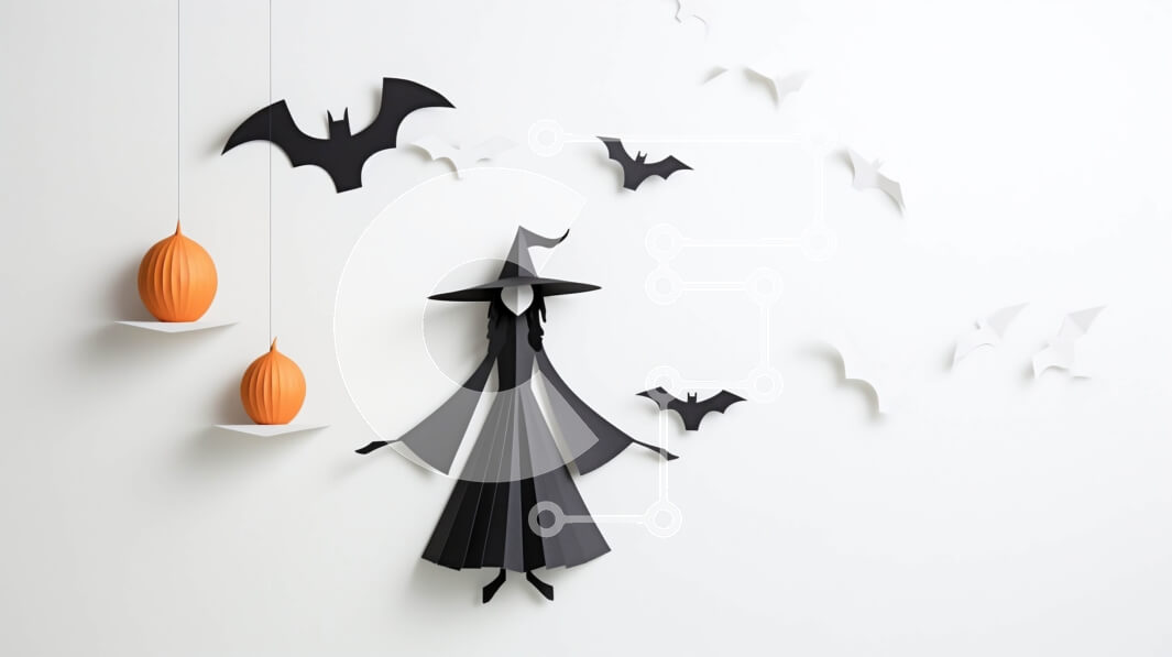 Intra Συλλεκτικό Ξύλινο Παζλ Plywood  4mm - Διακοσμήσεις αποκριών με μάγισσες, νυχτερίδες και κολοκύθες Σε Ξύλινο Κουτί - Διαστάσεις Puzzle: 10x10 cm – 25 κομμάτια