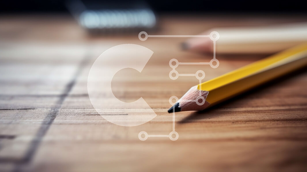 Intra Συλλεκτικό Ξύλινο Παζλ Plywood  4mm - Κίτρινο μολύβι και ψαλίδι σε ξύλινο τραπέζι Σε Ξύλινο Κουτί - Διαστάσεις: 10x10 cm – 25 κομμάτια