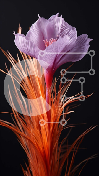 Σετ των 2 Intra Συλλεκτικό Ξύλινο Παζλ Plywood  4mm - Όμορφη εικόνα ενός ροζ λουλουδιού με πορτοκαλί φτερά σε σκούρο φόντο Σε Ξύλινο Κουτί - Διαστάσεις: 10x10 cm – 25 κομμάτια