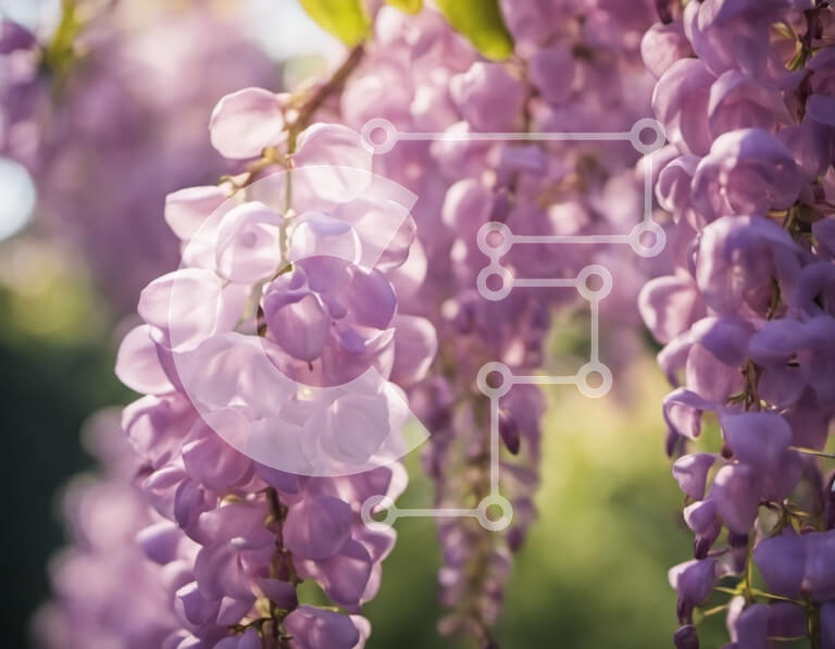 Intra Συλλεκτικό Ξύλινο Παζλ Plywood  4mm - Μωβ λουλούδια που κρέμονται από ένα κλαδί δέντρου Σε Ξύλινο Κουτί - Διαστάσεις: 10x10 cm – 25 κομμάτια