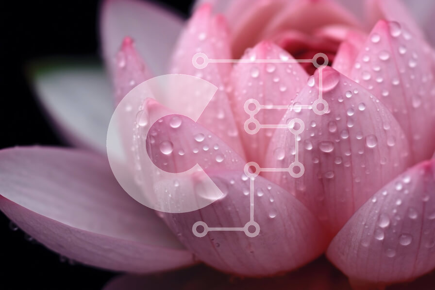 Intra Συλλεκτικό Ξύλινο Παζλ Plywood  4mm - Εκπληκτική εικόνα ενός ροζ λουλουδιού λωτού με σταγονίδια νερού Σε Ξύλινο Κουτί - Διαστάσεις: 10x10 cm – 25 κομμάτια