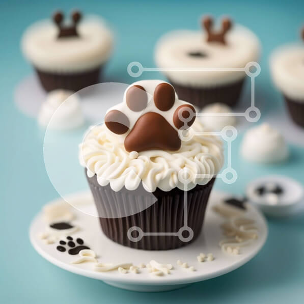 Σετ των 2 Intra Συλλεκτικό Ξύλινο Παζλ Plywood  4mm - Λαχταριστό Cupcake σοκολάτας με παγωτό με στάμπα Σε Ξύλινο Κουτί - Διαστάσεις: 10x10 cm – 25 κομμάτια