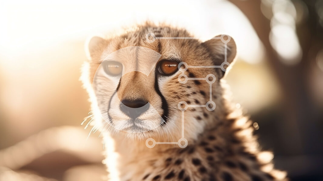 Intra Συλλεκτικό Ξύλινο Παζλ Plywood  4mm - Κοντινή εικόνα ενός περίεργου τσιτάχ που κοιτάζει απευθείας την κάμερα Σε Ξύλινο Κουτί - Διαστάσεις: 10x10 cm – 25 κομμάτια