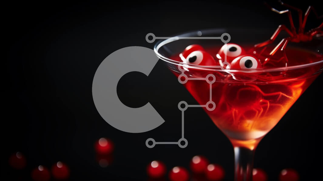 Σετ των 2 Intra Συλλεκτικό Ξύλινο Παζλ Plywood  4mm - Τρομακτικό Halloween Martini Σε Ξύλινο Κουτί - Διαστάσεις: 10x10 cm – 25 κομμάτια