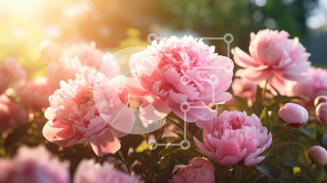 Intra Συλλεκτικό Ξύλινο Παζλ Plywood  4mm - Όμορφες ροζ παιώνιες σε άνθιση Σε Ξύλινο Κουτί - Διαστάσεις: 10x10 cm – 25 κομμάτια