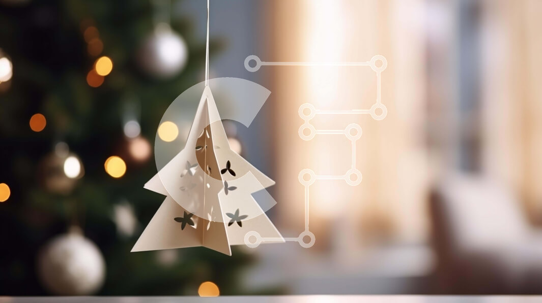 Intra Συλλεκτικό Ξύλινο Παζλ Plywood  4mm - Χριστουγεννιάτικο δέντρο Λευκής Βίβλου που κρέμεται από το ταβάνι Σε Ξύλινο Κουτί - Διαστάσεις: 10x10 cm – 25 κομμάτια