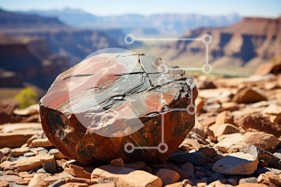 Intra Συλλεκτικό Ξύλινο Παζλ Plywood  4mm - Εκπληκτική εικόνα ενός πολύχρωμου βράχου σε ένα φαράγγι της ερήμου Σε Ξύλινο Κουτί - Διαστάσεις: 10x10 cm – 25 κομμάτια