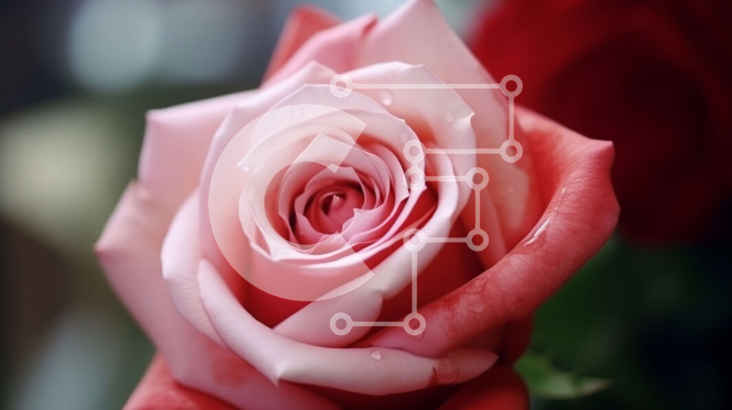 Intra Συλλεκτικό Ξύλινο Παζλ Plywood  4mm - Ροζ και κόκκινο τριαντάφυλλο σε πλήρη άνθιση Σε Ξύλινο Κουτί - Διαστάσεις: 10x10 cm – 25 κομμάτια