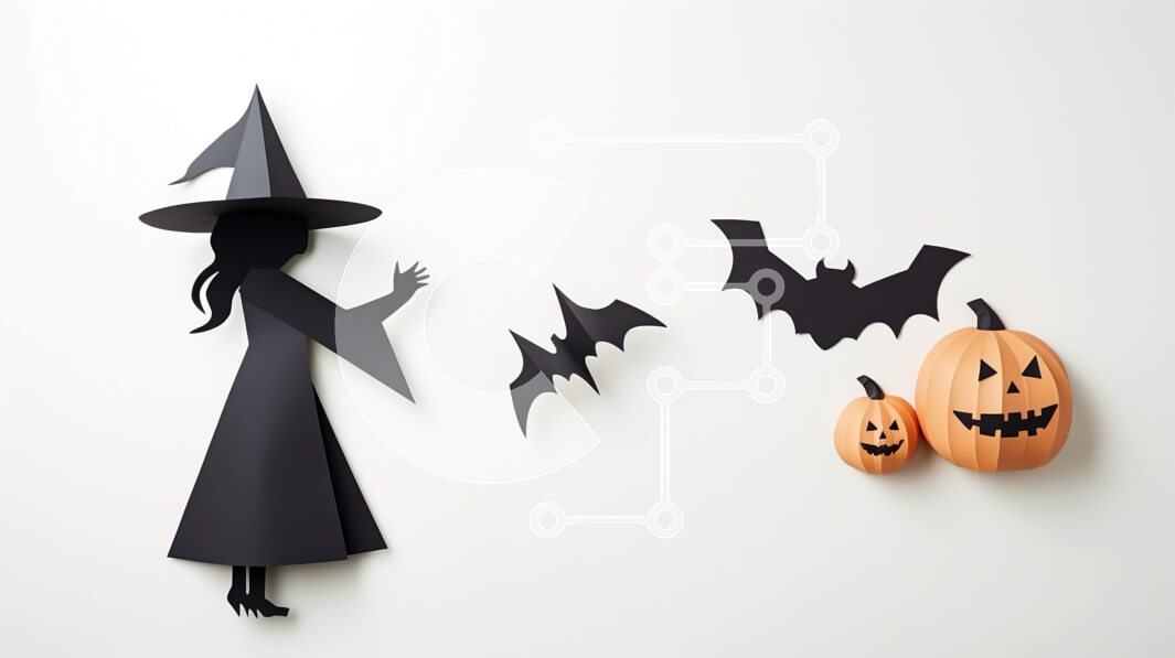 Intra Συλλεκτικό Ξύλινο Παζλ Plywood  4mm - Σιλουέτα μάγισσας αποκριών σε λευκό τοίχο Σε Ξύλινο Κουτί - Διαστάσεις Puzzle: 10x10 cm – 25 κομμάτια