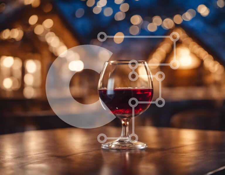 Σετ των 2 Intra Συλλεκτικό Ξύλινο Παζλ Plywood  4mm - Ποτήρι κόκκινο κρασί σε ξύλινο τραπέζι Σε Ξύλινο Κουτί - Διαστάσεις: 10x10 cm – 25 κομμάτια