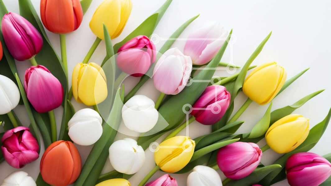 Intra Συλλεκτικό Ξύλινο Παζλ Plywood  4mm - Πολύχρωμο μπουκέτο τουλίπας την άνοιξη Σε Ξύλινο Κουτί - Διαστάσεις: 10x10 cm – 25 κομμάτια