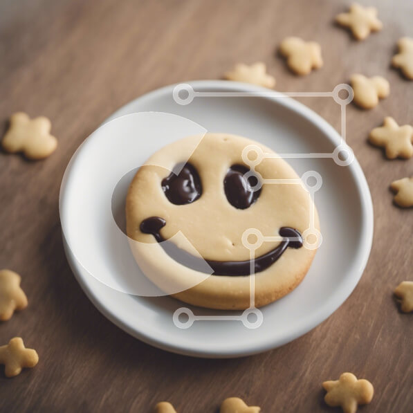 Σετ των 2 Intra Συλλεκτικό Ξύλινο Παζλ Plywood  4mm - Λαχταριστό μπισκότο Smiley Face με παγωμένο σοκολάτα και αστέρια Σε Ξύλινο Κουτί - Διαστάσεις: 10x10 cm – 25 κομμάτια