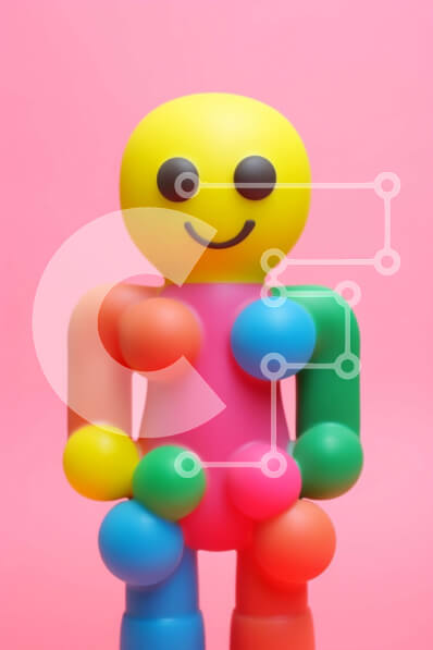 Intra Συλλεκτικό Ξύλινο Παζλ Plywood  4mm - Πολύχρωμο παιχνίδι φιγούρα σε ροζ φόντο Σε Ξύλινο Κουτί - Διαστάσεις: 10x10 cm – 25 κομμάτια