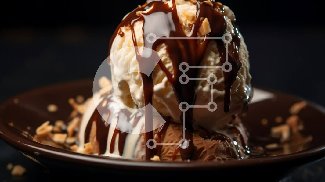 Σετ των 2 Intra Συλλεκτικό Ξύλινο Παζλ Plywood  4mm - Νόστιμο παγωτό με σάλτσα σοκολάτας Σε Ξύλινο Κουτί - Διαστάσεις: 10x10 cm – 25 κομμάτια