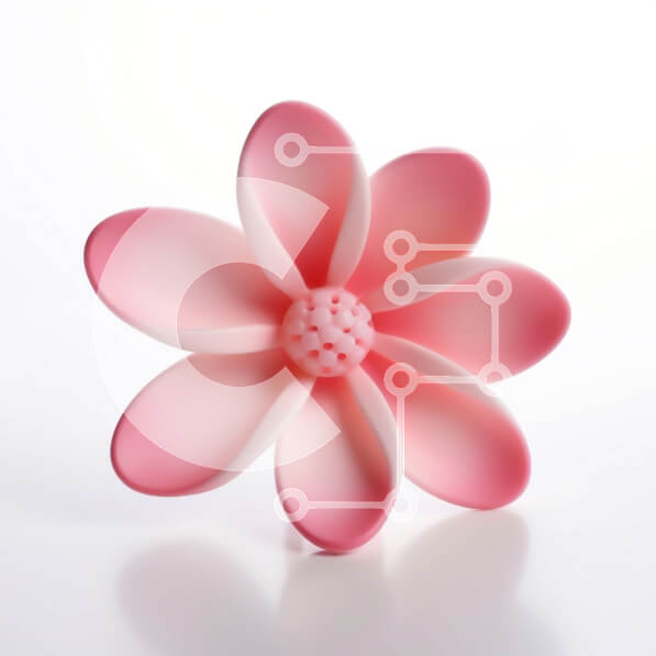 Σετ των 2 Intra Συλλεκτικό Ξύλινο Παζλ Plywood  4mm - Ροζ λουλούδι καρφίτσα σε άσπρο φόντο Σε Ξύλινο Κουτί - Διαστάσεις: 10x10 cm – 25 κομμάτια