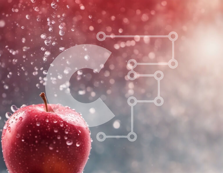 Σετ των 2 Intra Συλλεκτικό Ξύλινο Παζλ Plywood  4mm - Κόκκινο μήλο με σταγονίδια νερού σε αφηρημένο φόντο Σε Ξύλινο Κουτί - Διαστάσεις: 10x10 cm – 25 κομμάτια