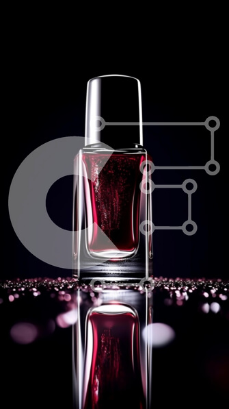 Intra Συλλεκτικό Ξύλινο Παζλ Plywood  4mm - Υπέροχη εικόνα κόκκινου βερνικιού νυχιών σε ανακλαστική μαύρη επιφάνεια Σε Ξύλινο Κουτί - Διαστάσεις Puzzle: 10x10 cm – 25 κομμάτια