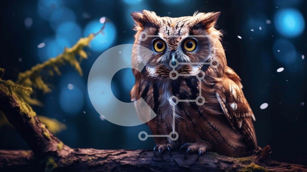 Intra Συλλεκτικό Ξύλινο Παζλ Plywood  4mm - Εκπληκτική νυχτερινή φωτογραφία μιας κουκουβάγιας στο δάσος Σε Ξύλινο Κουτί - Διαστάσεις: 10x10 cm – 25 κομμάτια