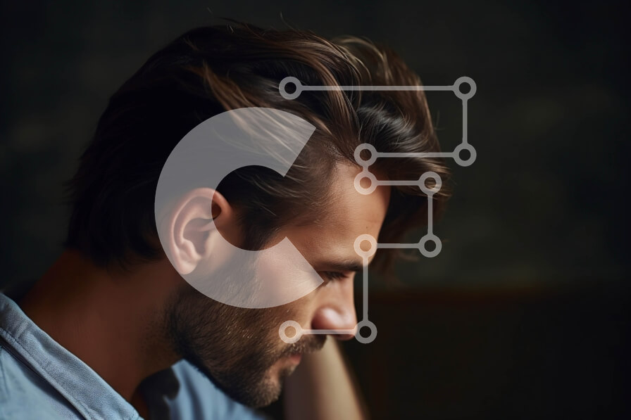 Intra Συλλεκτικό Ξύλινο Παζλ Plywood  4mm - Στοχαστικός άνθρωπος στο προφίλ Σε Ξύλινο Κουτί - Διαστάσεις Puzzle: 10x10 cm – 25 κομμάτια