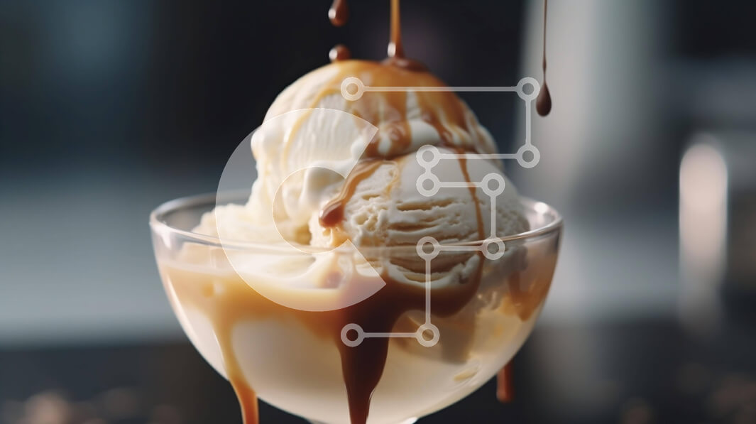 Σετ των 2 Intra Συλλεκτικό Ξύλινο Παζλ Plywood  4mm - Νόστιμο γλυκό παγωτό με σάλτσα καραμέλας Σε Ξύλινο Κουτί - Διαστάσεις: 10x10 cm – 25 κομμάτια