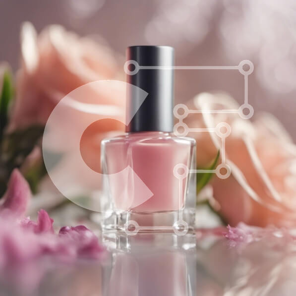 Σετ των 2 Intra Συλλεκτικό Ξύλινο Παζλ Plywood  4mm - Μπουκάλι βερνικιού νυχιών με ροζ υγρό και τριαντάφυλλα Σε Ξύλινο Κουτί - Διαστάσεις: 10x10 cm – 25 κομμάτια