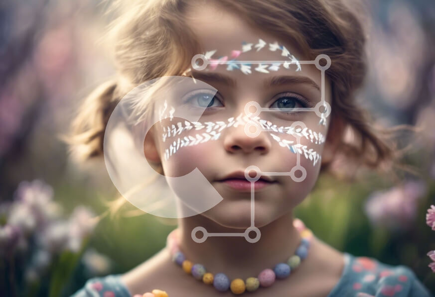 Intra Συλλεκτικό Ξύλινο Παζλ Plywood  4mm - Νεαρό κορίτσι με λουλούδι χρώμα προσώπου Σε Ξύλινο Κουτί - Διαστάσεις Puzzle: 10x10 cm – 25 κομμάτια