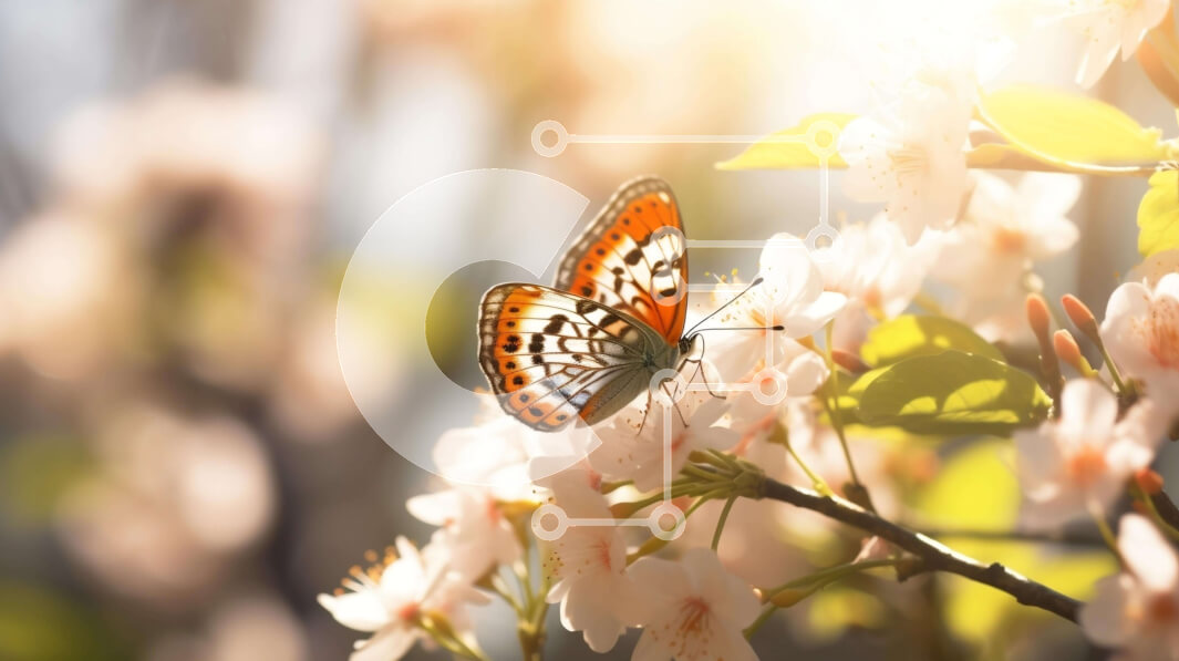 Intra Συλλεκτικό Ξύλινο Παζλ Plywood  4mm - Πεταλούδα στο κλαδί αμυγδαλιάς Σε Ξύλινο Κουτί - Διαστάσεις: 10x10 cm – 25 κομμάτια